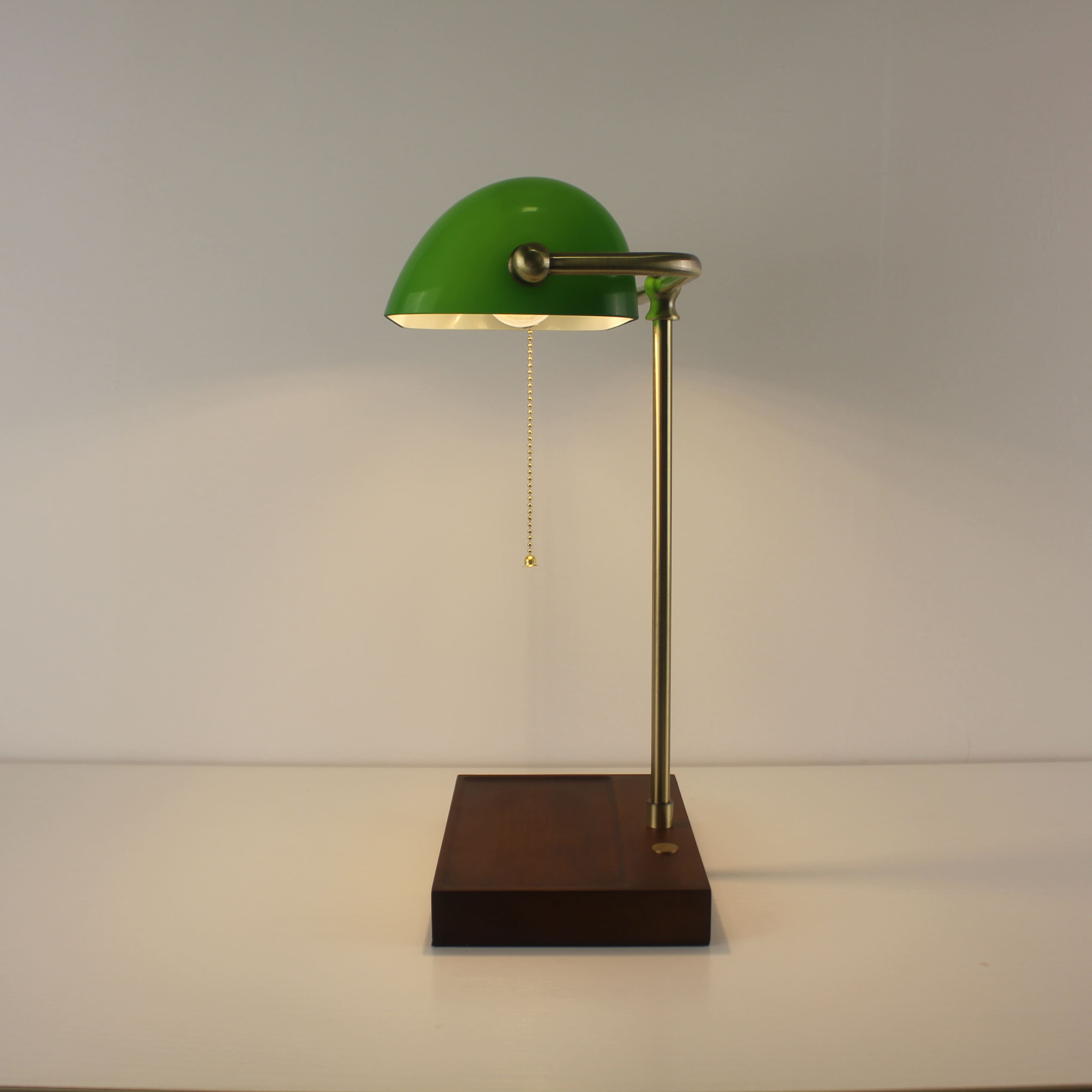 cordless green glass lamp