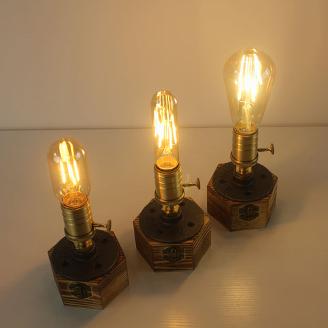 Hand Made Battery Powered Edison Industrial Vintage Table Lamp