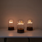 glass bell jar lamp love home dream closeup