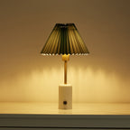 green lampshade battery operated bedside lamps