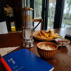 Rechargeable miner's lantern used as a reading and dining table light