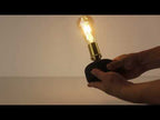 Cordless Table Lamp with Edison Bulb, Resin Sandstone Materi