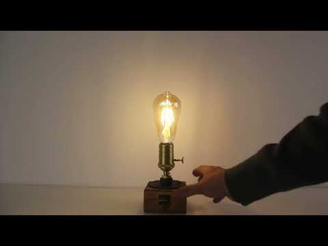 Hand Made Battery Operated Edison Accent Table Lamp