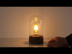 Cordless Edison Glass Cloche Table Lamp