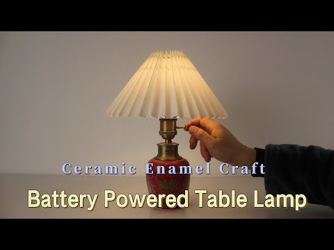 Ceramic Enamel Craft Battery Powered Table Lamp
