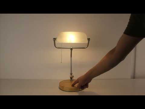Battery Operated White Bankers Lamp, Cordless Bankers Lamp White Shade