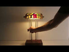 Cordless Stained Glass Bankers Desk Lamp