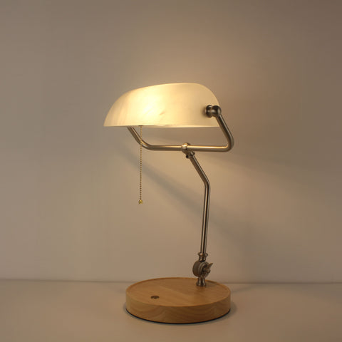 Battery Operated White Bankers Lamp - Cordless Bankers Lamp White Shade