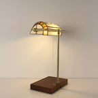 tabletop battery operated tiffany bankers lamp grape lampshade