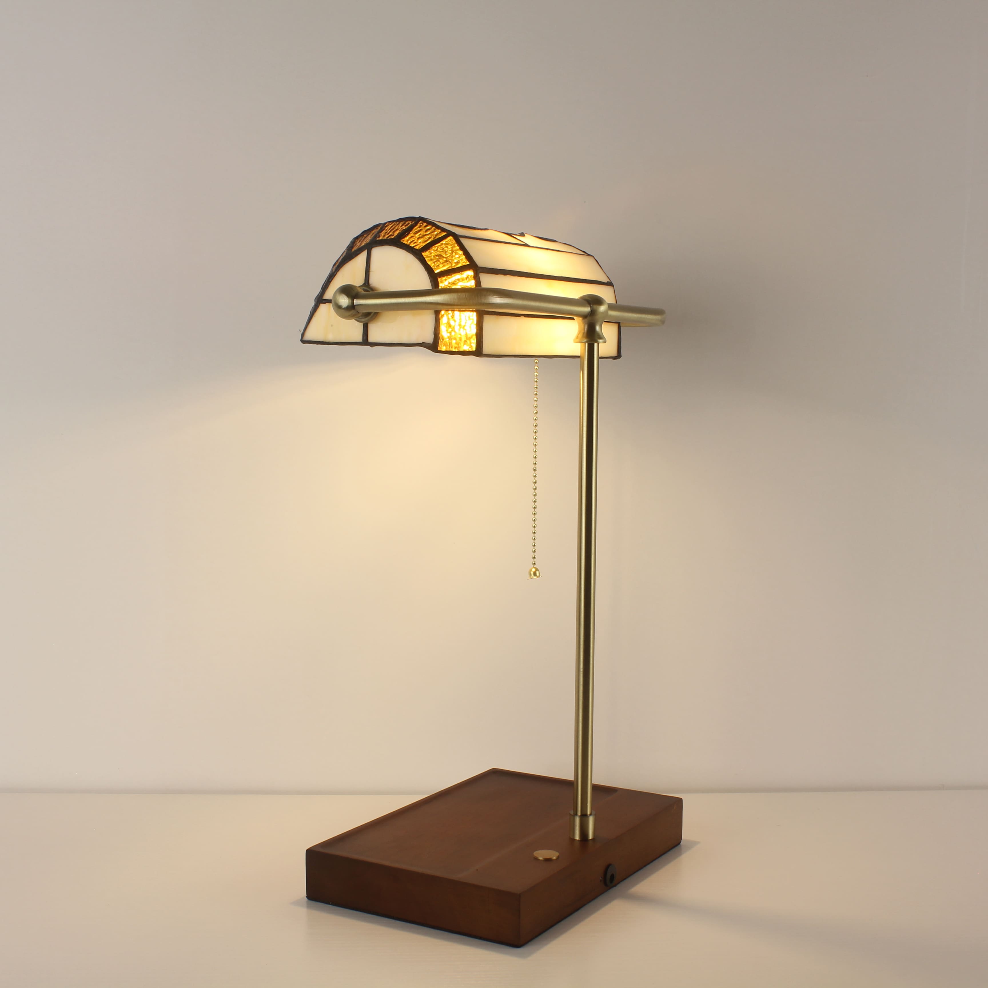 tabletop battery operated tiffany bankers lamp grape lampshade