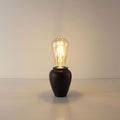 Vintage rust-colored rechargeable tea caddy lamp base paired with a classic teardrop ST64 Edison LED bulb for a retro aesthetic