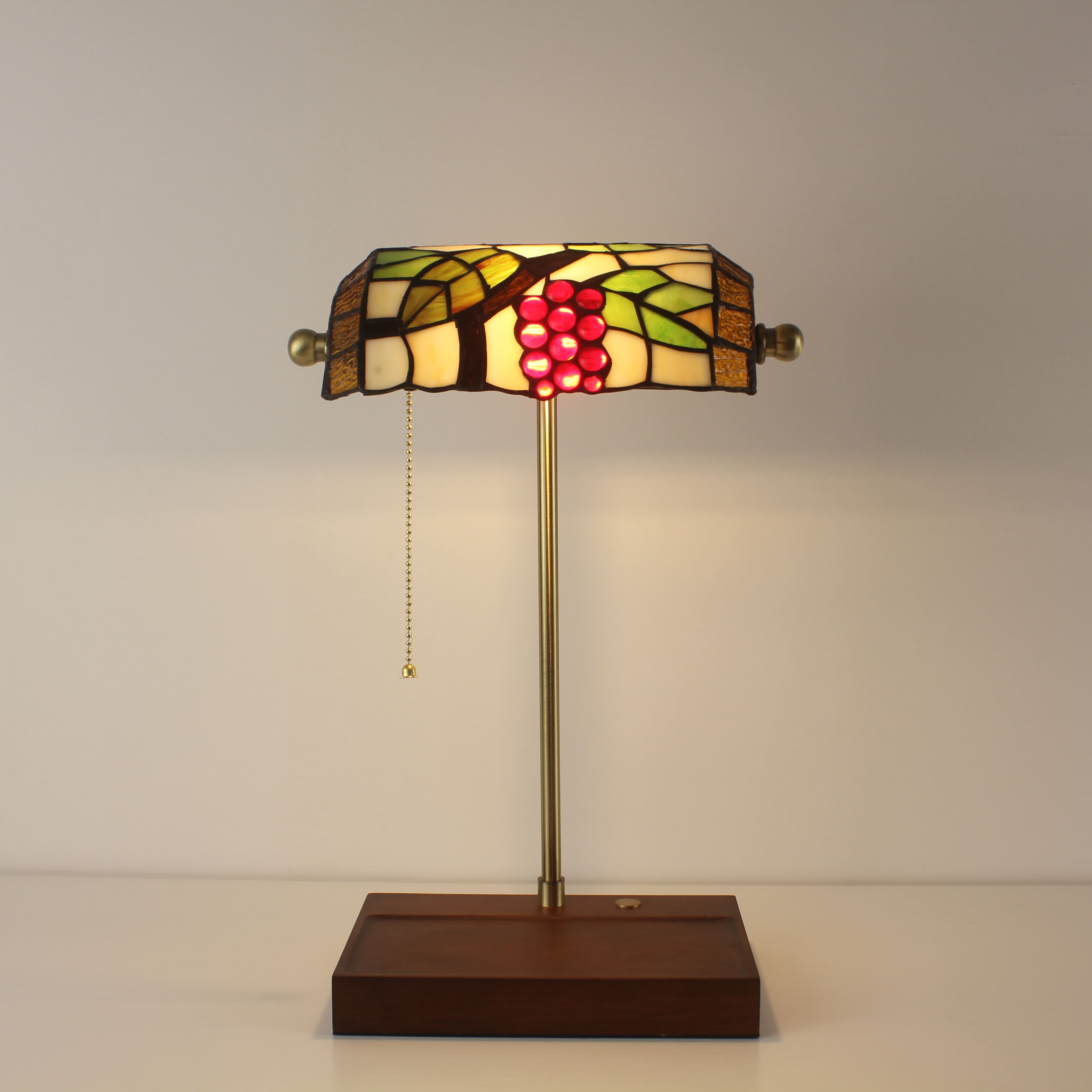 wireless tiffany bankers lamp grape lampshade