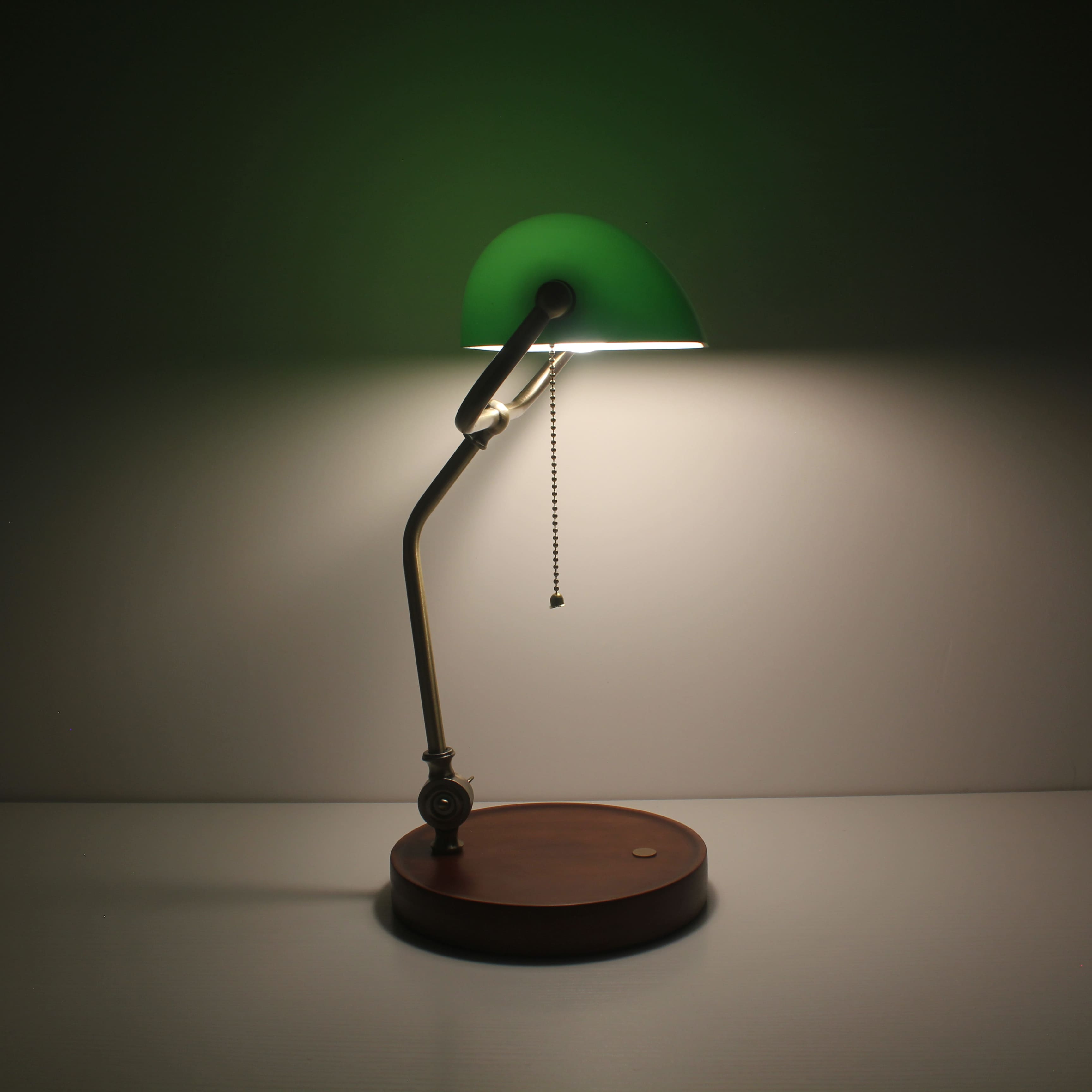wooden battery operated library lamp