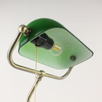 wooden battery powered green table lamp