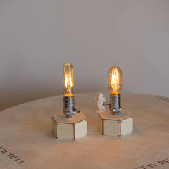 wooden handmade battery powered farmhouse lamp