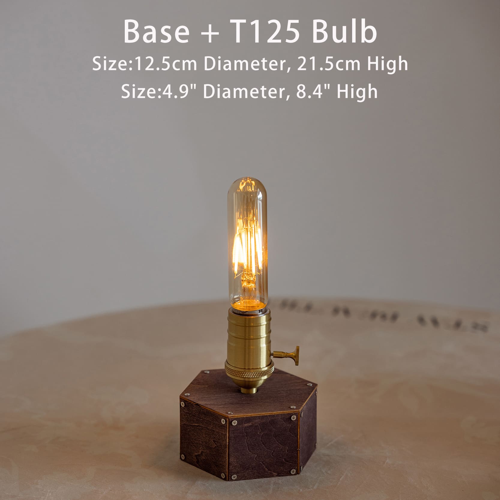 wooden handmade cordless edison bulb table lamp