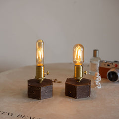 wooden handmade cordless edison lamp