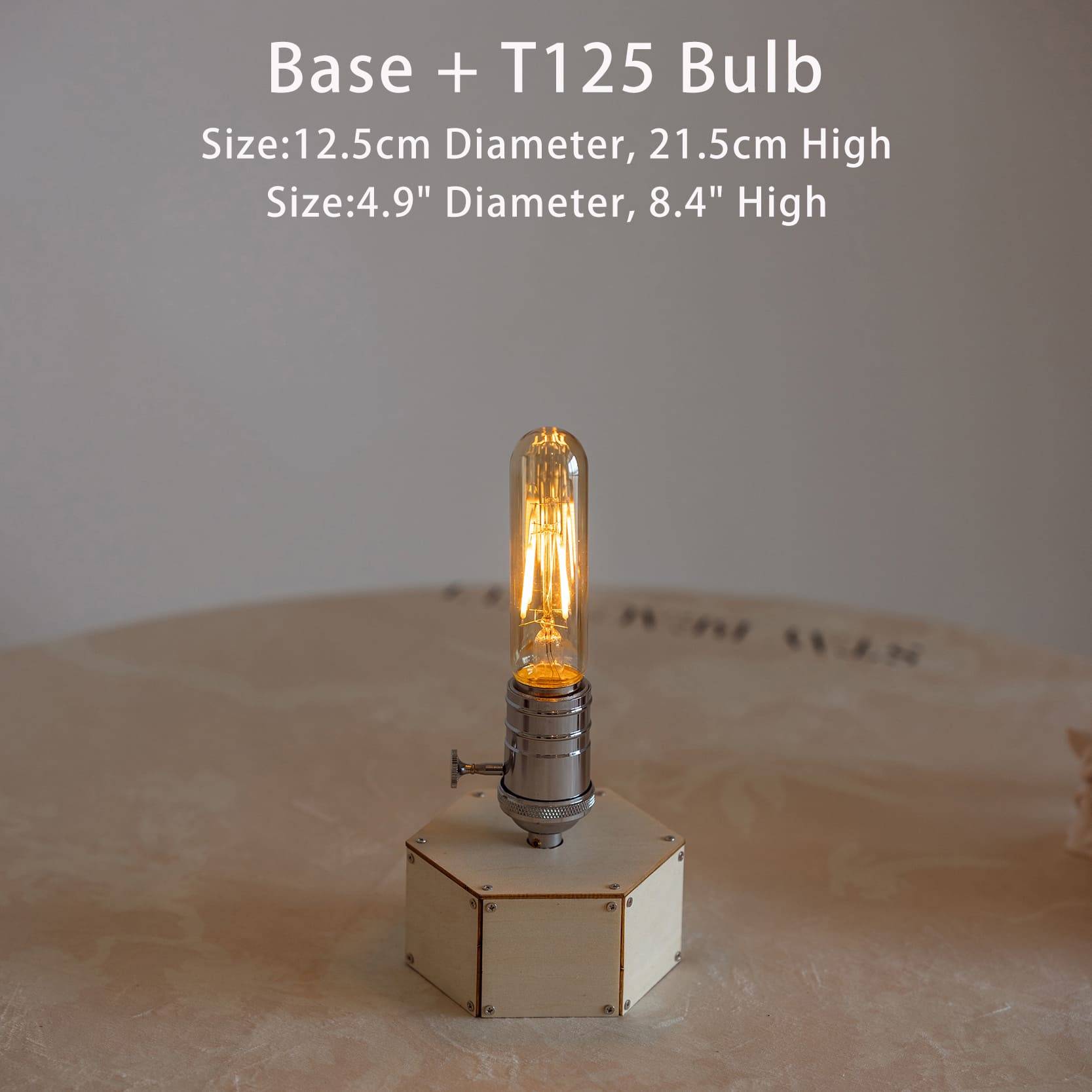 wooden handmade cordless edison light bulb table lamp