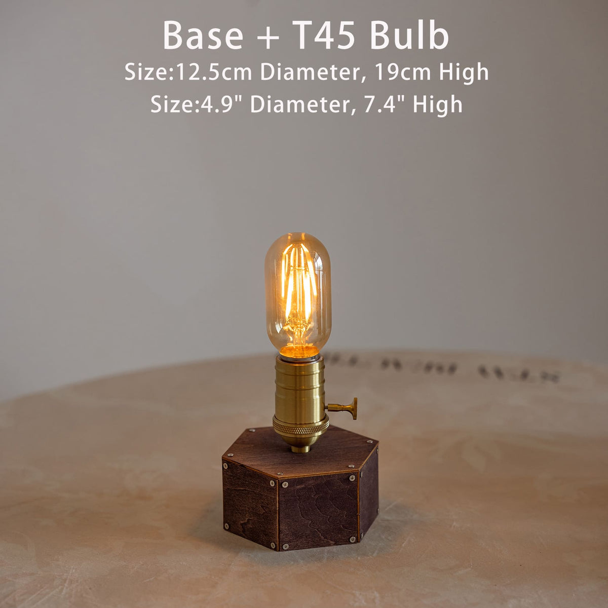 wooden handmade cordless edison table light