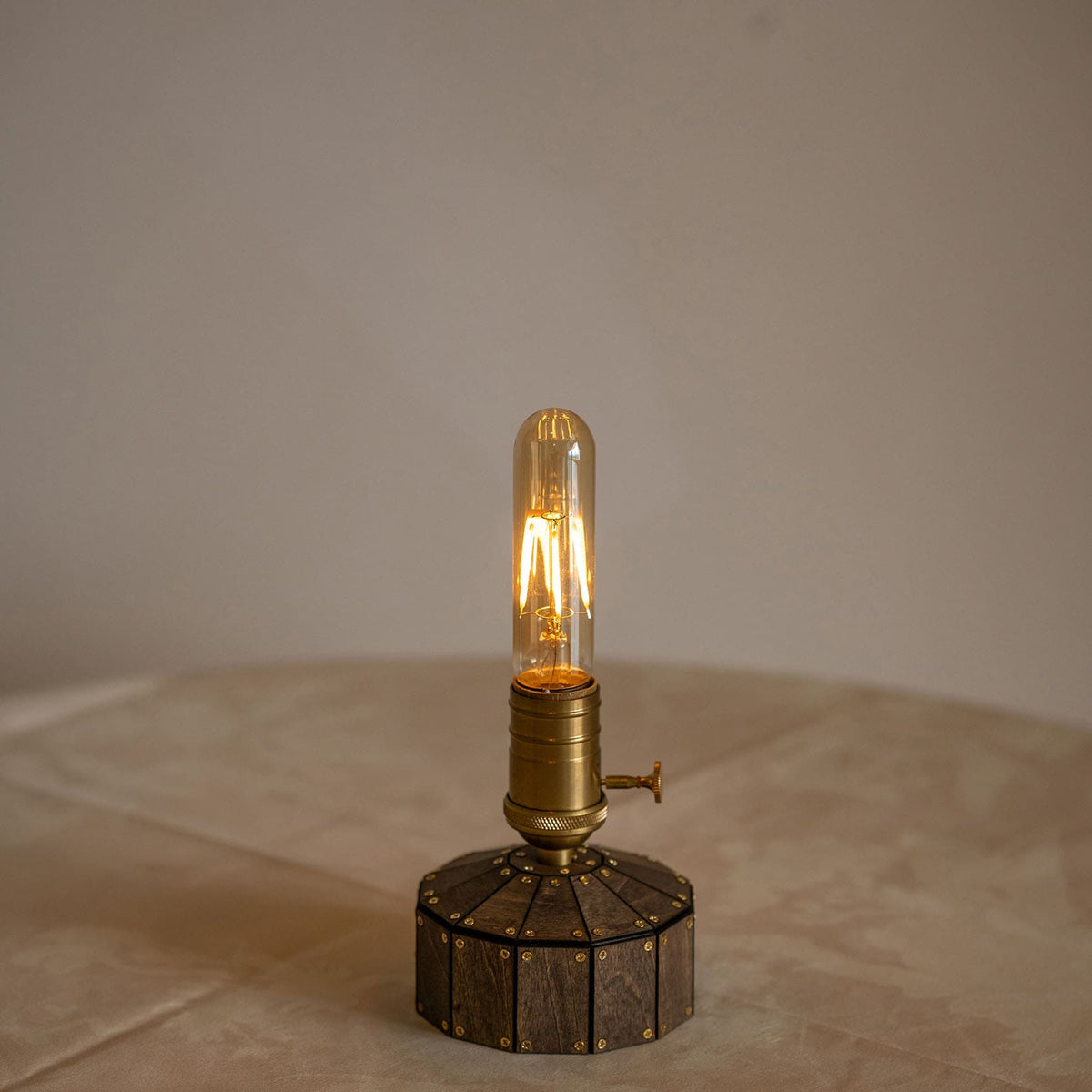 wooden small decorative battery operated lamps
