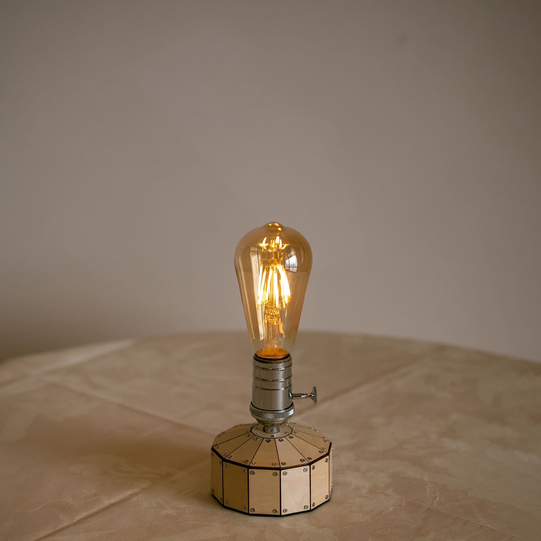 wooden table rechargeable lamp