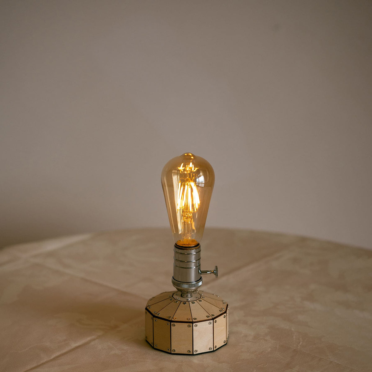 wooden table rechargeable lamp